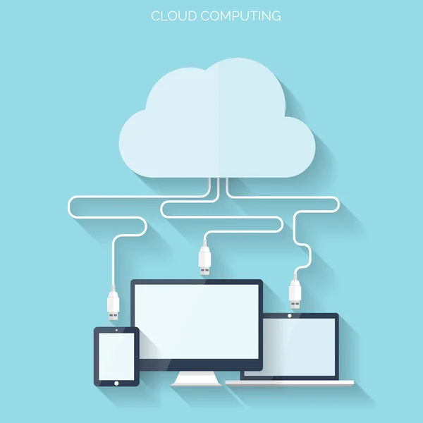 Tecnología de red de almacenamiento de datos — Vector de stock