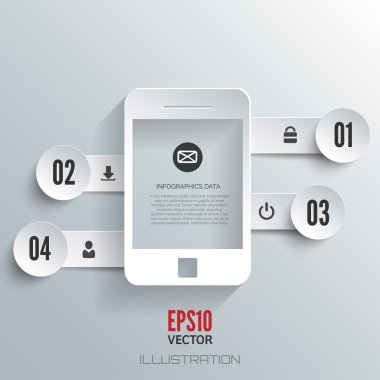 bulut bilgi işlem arka plan ile web simgeler. sosyal ağ. mobil uygulama Infographic elemanları.