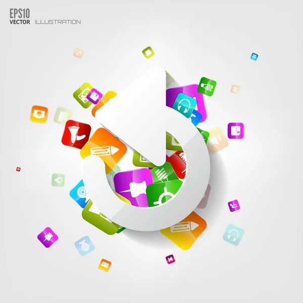 Application button.Social media.Cloud computing. — Stock Vector