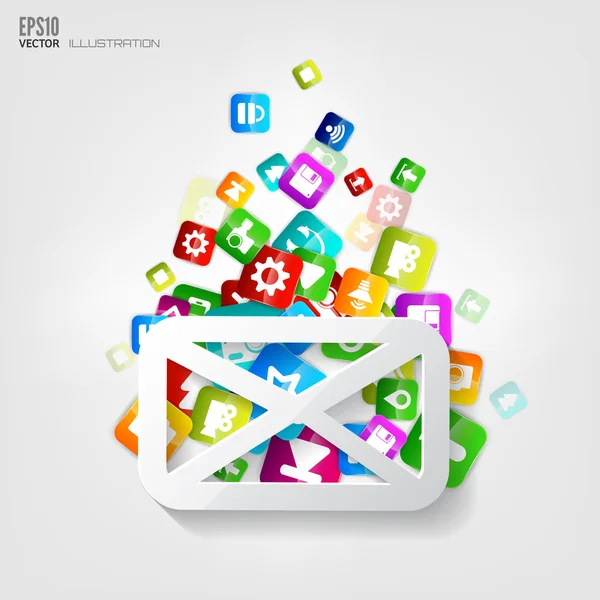 Message icon. Application button.Social media.Cloud computing. — Stock Vector