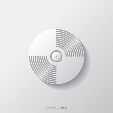müzik vinil disk simgesi, düz tasarım