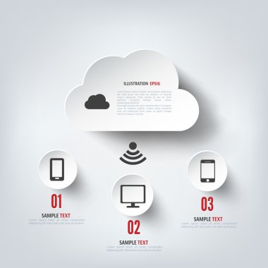 Web simgeleri ile bilgi işlem arka plan bulut. Sosyal ağ. Mobil uygulaması.