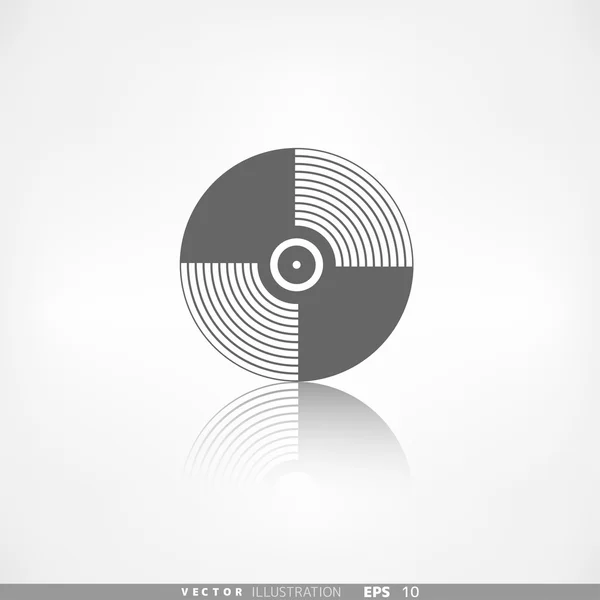 Música icono de disco de vinilo, diseño plano — Vector de stock