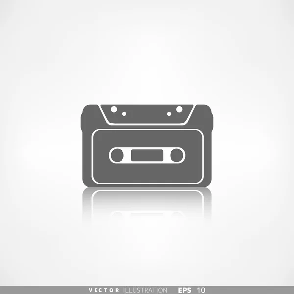 Compact Cassette icon, flat design, hipster style — Stock Vector