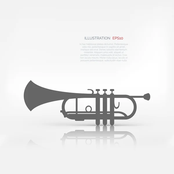 Música instrumentos de viento icono — Vector de stock