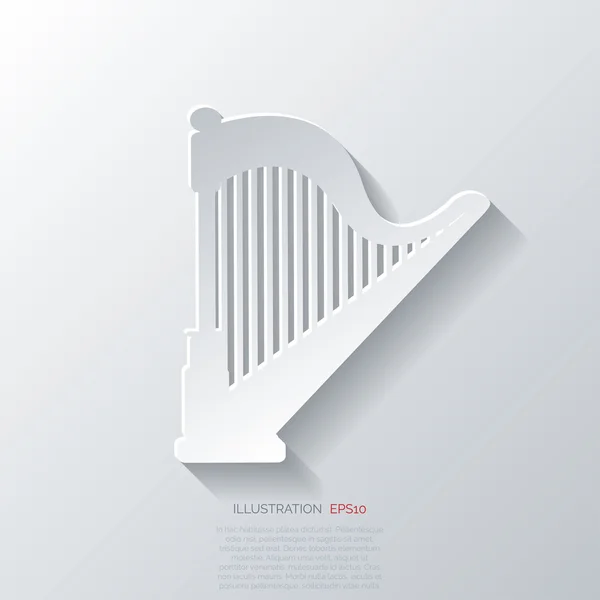 Harp pictogram. popalbum instrumenten — Stockvector