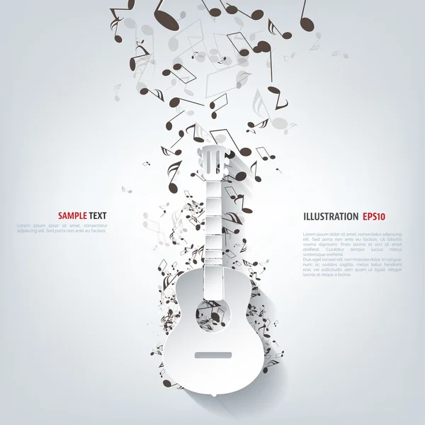 Gitarr-ikonen. musik bakgrund — Stock vektor