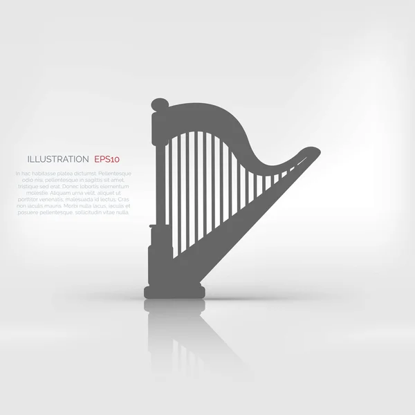 Icône de harpe. Instruments de musique — Image vectorielle