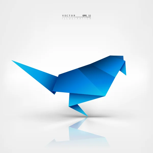 Орігамі паперовий птах на абстрактному тлі — стоковий вектор