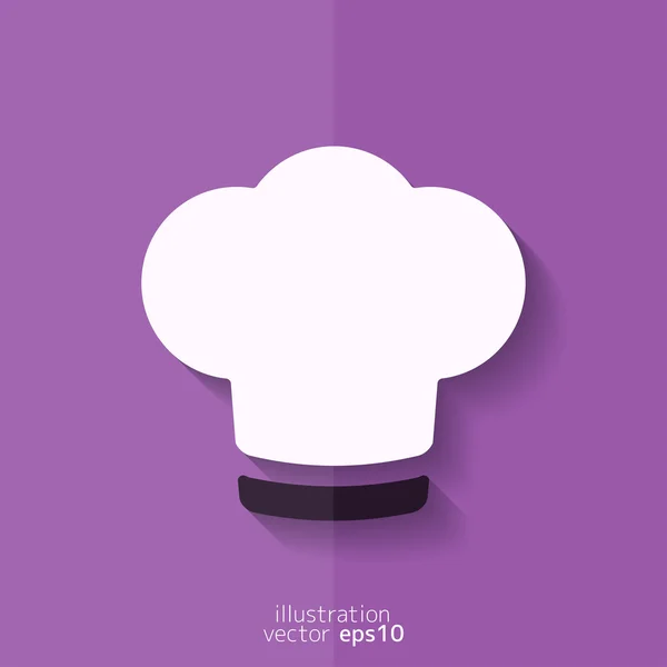 Icono de gorra de chef. Tapa de cocción — Vector de stock