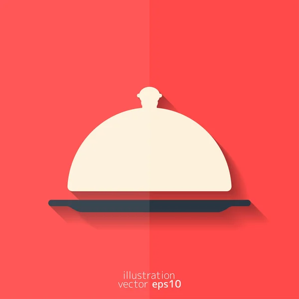 Restaurant cloche pictogram — Stockvector