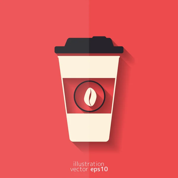 Icono de taza de café de papel para llevar — Vector de stock