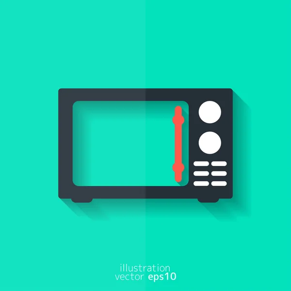 Magnetron pictogram. keukenapparatuur — Stockvector