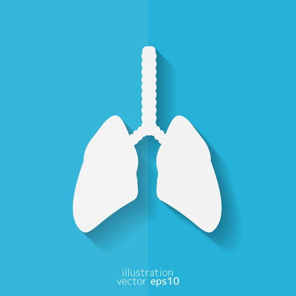 인간의 폐 아이콘입니다. 의료 배경입니다. 건강 관리 — 스톡 벡터