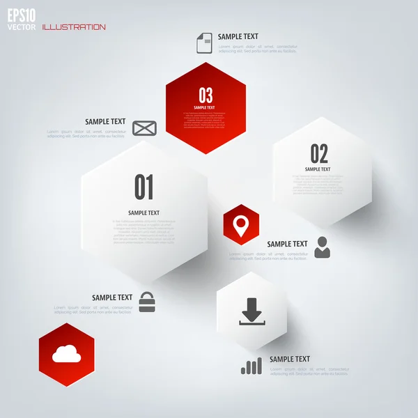 Fundo de computação em nuvem com ícones da web. Rede social. Aplicativo móvel. Elementos infográficos . — Vetor de Stock