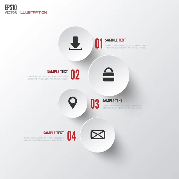 Fundo de computação em nuvem com ícones da web. Rede social. Aplicativo móvel. Elementos infográficos . — Vetor de Stock