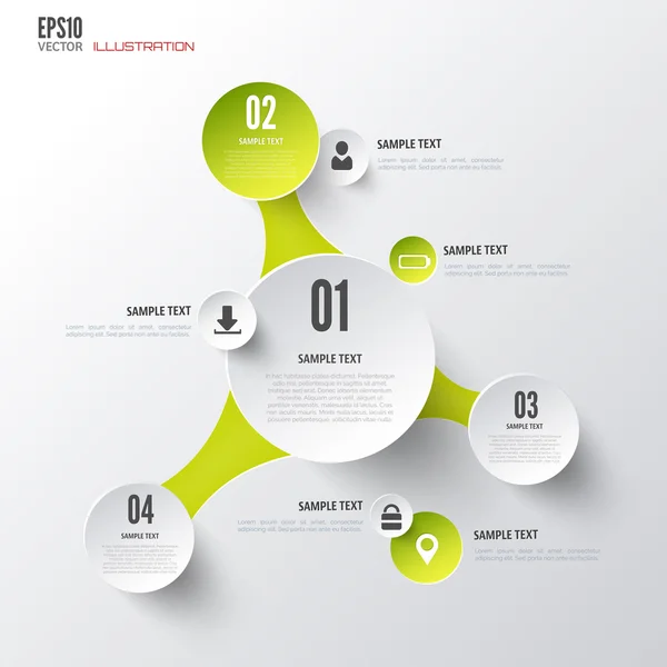 Cloud computing background with web icons. Social network. Mobile app. Infographic elements. — Stock Vector