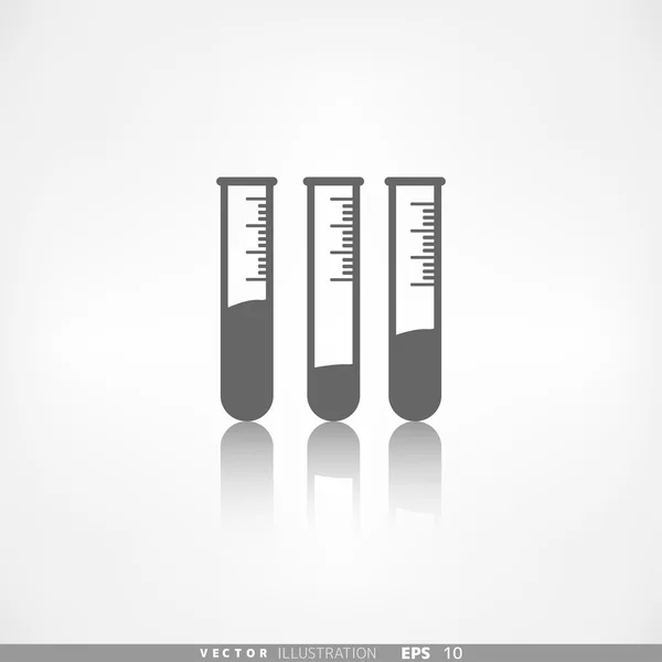 Icono del tubo de ensayo, equipo de microbiología — Archivo Imágenes Vectoriales