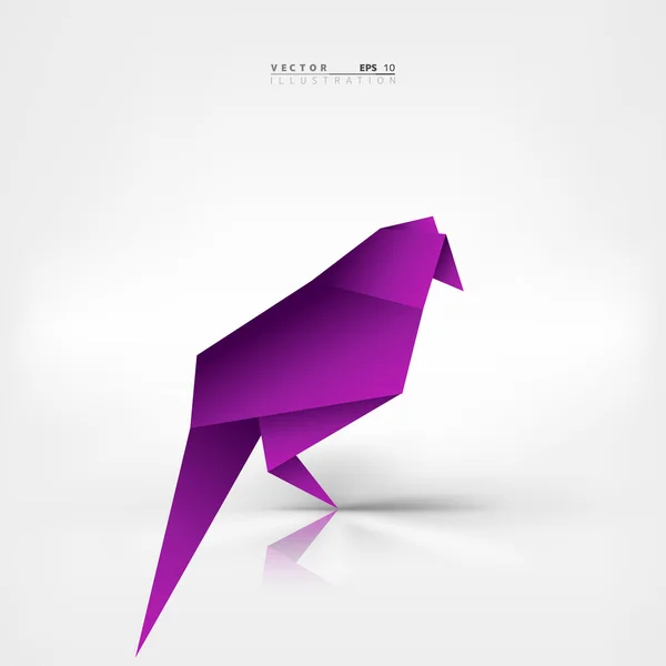 Origami papier ptak na streszczenie tło — Wektor stockowy
