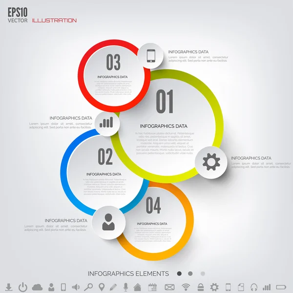 Cloud computing tło z ikon internetowych. społecznościowy. Mobile App. Infographic elementów. — Wektor stockowy