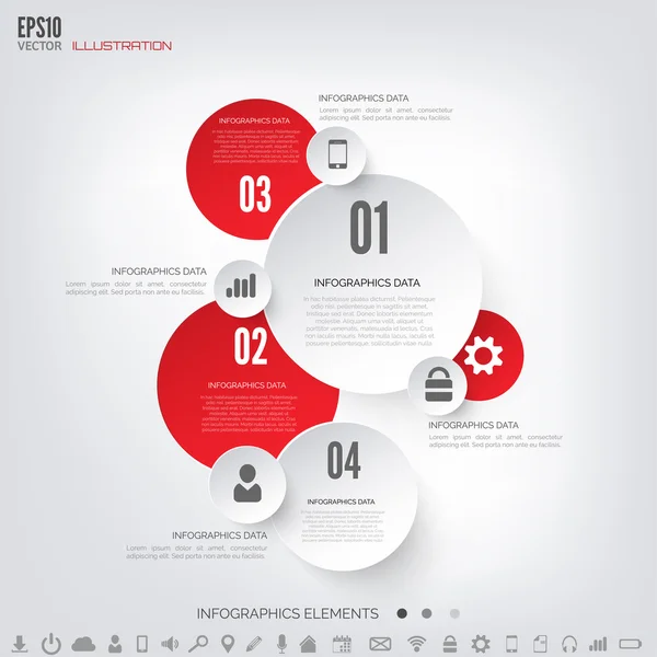 Cloud computing achtergrond met web pictogrammen. sociaal netwerk. mobiele app. infographic elementen. — Stockvector