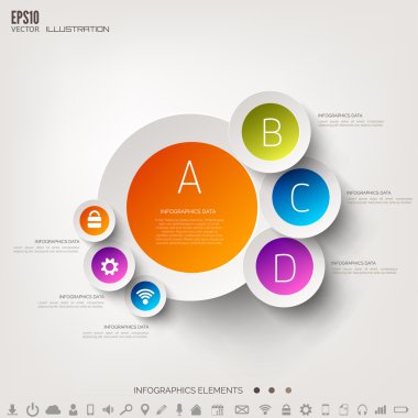 bulut bilgi işlem arka plan ile web simgeler. sosyal ağ. mobil uygulama Infographic elemanları.
