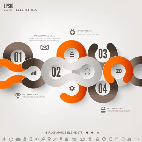 Cloud computing achtergrond met web pictogrammen. sociaal netwerk. mobiele app. infographic elementen. — Stockvector