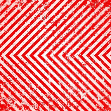 Kırmızı ve beyaz köşegen çizgileri olan uyarı işareti. Dikkat, tehlike ya da uyarı sembolü. İnşaat alanı tabelası, yol güvenliği uyarısı, tehlike bayrağı, güvenlik alarmı kalkanı. Vektör illüstrasyonu.