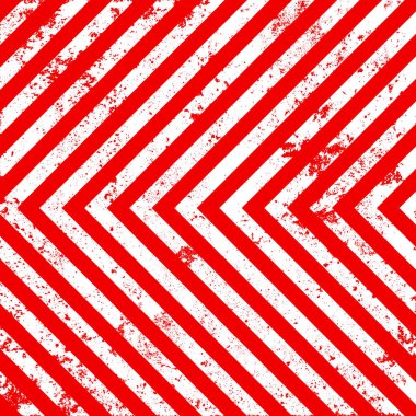 Kırmızı ve beyaz köşegen çizgileri olan uyarı işareti. Dikkat, tehlike ya da uyarı sembolü. İnşaat alanı tabelası, yol güvenliği uyarısı, tehlike bayrağı, güvenlik alarmı kalkanı. Vektör illüstrasyonu.