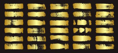 Altın fırça darbeleri, çizgiler, mürekkep lekeleri, elle çizilmiş karalama şekilleri. El yapımı kabataslak izler, akrilik lekeler, kömür çizgileri. Boya dokuları, kuru fırça etkisi. İşaret altı çizili. Vektör illüstrasyonu.