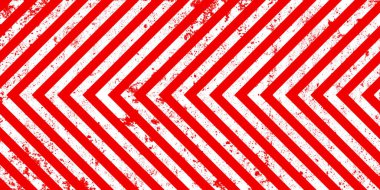 Kırmızı ve beyaz köşegen çizgileri olan uyarı işareti. Dikkat, tehlike ya da uyarı sembolü. İnşaat alanı tabelası, yol güvenliği uyarısı, tehlike bayrağı, güvenlik alarmı kalkanı. Vektör illüstrasyonu.