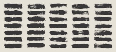 Grunge fırça darbeleri, çizgiler, mürekkep lekeleri, elle çizilmiş karalama şekilleri. El yapımı kabataslak izler, akrilik lekeler, kömür çizgileri. Boya dokuları, kuru fırça etkisi. İşaret altı çizili. Vektör illüstrasyonu.