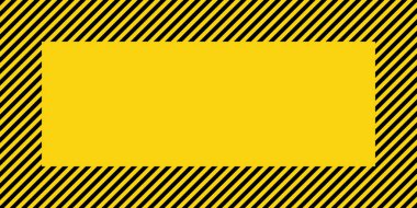 Sarı ve siyah köşegen çizgileri olan uyarı işareti. Dikkat, tehlike ya da uyarı sembolü. İnşaat alanı tabelası, yol güvenliği uyarısı, tehlike bayrağı, güvenlik alarmı kalkanı. Vektör illüstrasyonu.