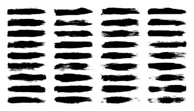 Grunge fırça darbeleri, çizgiler, mürekkep lekeleri, elle çizilmiş karalama şekilleri. El yapımı kabataslak izler, akrilik lekeler, kömür çizgileri. Boya dokuları, kuru fırça etkisi. İşaret altı çizili. Vektör illüstrasyonu.
