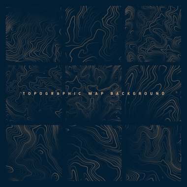 Sınır çizgileri olan topografik haritalar. Coğrafi arazi şebekesi, rahatlama yüksekliği. Yer yolu deseni. Seyahat ve seyrüsefer, harita tasarım elementi. Vektör illüstrasyonu.