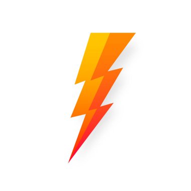 Şimşek simgesi beyaz arkaplanda izole edildi. Klasik flaş sembolü, grunge desenli şimşek. Basit yıldırım çarpması işareti. Vektör illüstrasyonu.