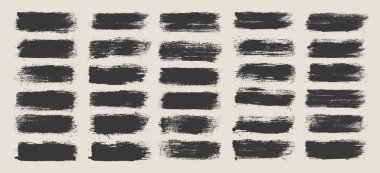 Grunge fırça darbeleri, çizgiler, mürekkep lekeleri, elle çizilmiş karalama şekilleri. El yapımı kabataslak izler, akrilik lekeler, kömür çizgileri. Boya dokuları, kuru fırça etkisi. İşaret altı çizili. Vektör illüstrasyonu.