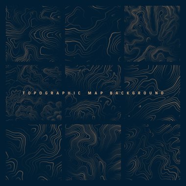 Sınır çizgileri olan topografik haritalar. Coğrafi arazi şebekesi, rahatlama yüksekliği. Yer yolu deseni. Seyahat ve seyrüsefer, harita tasarım elementi. Vektör illüstrasyonu.