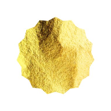 Altın yıldız, güneş patlaması sembolü. Parlak altın folyo. Klasik güneş ışığı sembolü. Alışveriş etiketleri, satış etiketleri, kalite notları. Modern sanat. Düğün, tebrik kartı dekorasyonu. Vektör illüstrasyonu.