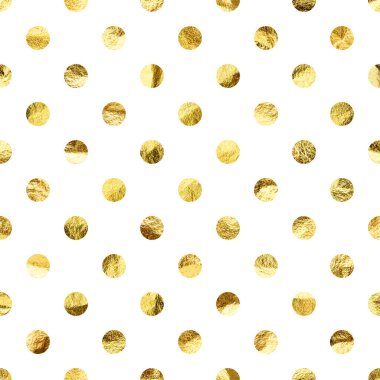 Altın folyo dikişsiz doku, parlak el yapımı daireler. Altın parıltılı desen. Parlak el çizimi arka plan. Düğün, tebrik kartı dekorasyonu. Modern minimalist sanat. Vektör illüstrasyonu.