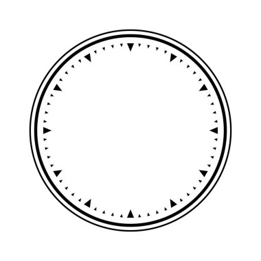 Mekanik saat suratı, bezel. Dakika ve saat işaretli kadranı izle. Zamanlayıcı ya da kronometre elemanı. Boş ölçüm çemberi ölçeği ve bölünmeler. Vektör illüstrasyonu.