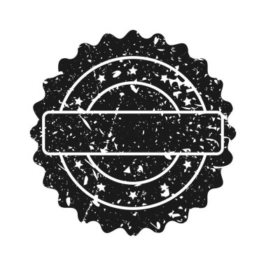 Posta pulu, etiket ya da rozet. Grunge izi ve posta damgası. Kahverengi vintage daire kartpostallı filigran. Kullanılmış zarf tasarımı. Vektör illüstrasyonu.