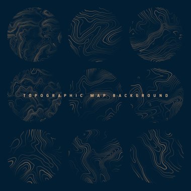 Sınır çizgileri olan topografik haritalar. Coğrafi arazi şebekesi, rahatlama yüksekliği. Yer yolu deseni. Seyahat ve seyrüsefer, harita tasarım elementi. Vektör illüstrasyonu.