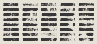 Grunge fırça darbeleri, çizgiler, mürekkep lekeleri, elle çizilmiş karalama şekilleri. El yapımı kabataslak izler, akrilik lekeler, kömür çizgileri. Boya dokuları, kuru fırça etkisi. İşaret altı çizili. Vektör illüstrasyonu.