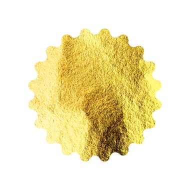 Altın yıldız, güneş patlaması sembolü. Parlak altın folyo. Klasik güneş ışığı sembolü. Alışveriş etiketleri, satış etiketleri, kalite notları. Modern sanat. Düğün, tebrik kartı dekorasyonu. Vektör illüstrasyonu.