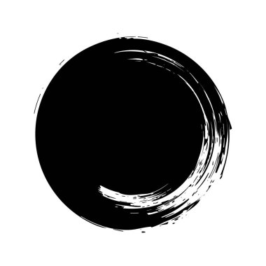 Grunge dairesi, fırça darbeleri, çizgiler, mürekkep lekeleri, elle çizilmiş karalama şekli. El yapımı yarım yamalak izler, akrilik lekeler, kömür çizgileri. Boya dokusu, kuru fırça etkisi. Vektör illüstrasyonu.