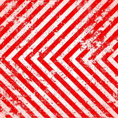 Kırmızı ve beyaz köşegen çizgileri olan uyarı işareti. Dikkat, tehlike ya da uyarı sembolü. İnşaat alanı tabelası, yol güvenliği uyarısı, tehlike bayrağı, güvenlik alarmı kalkanı. Vektör illüstrasyonu.