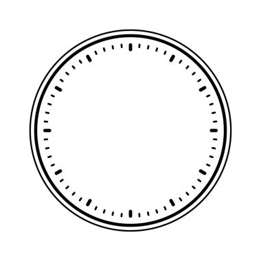 Mekanik saat suratı, bezel. Dakika ve saat işaretli kadranı izle. Zamanlayıcı ya da kronometre elemanı. Boş ölçüm çemberi ölçeği ve bölünmeler. Vektör illüstrasyonu.