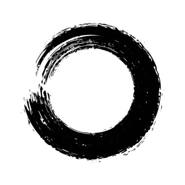 Grunge dairesi, fırça darbeleri, çizgiler, mürekkep lekeleri, elle çizilmiş karalama şekli. El yapımı yarım yamalak izler, akrilik lekeler, kömür çizgileri. Boya dokusu, kuru fırça etkisi. Vektör illüstrasyonu.