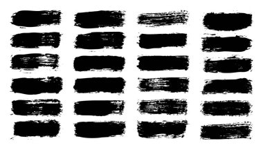 Grunge fırça darbeleri, çizgiler, mürekkep lekeleri, elle çizilmiş karalama şekilleri. El yapımı kabataslak izler, akrilik lekeler, kömür çizgileri. Boya dokuları, kuru fırça etkisi. İşaret altı çizili. Vektör illüstrasyonu.